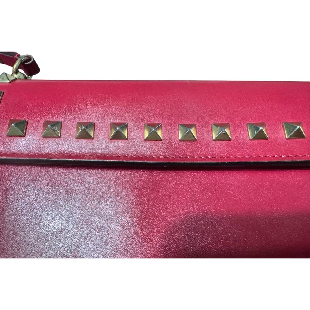 Auth Valentino Garavani Hot Pink Rockstud Wristlet Wallet - Picture 11 of 16